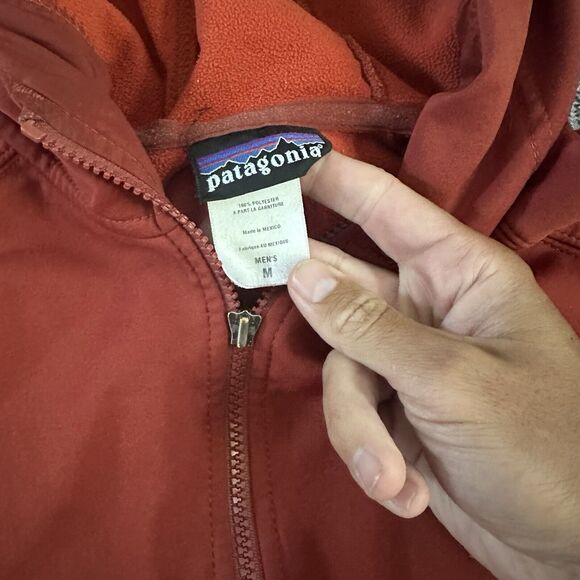 Men's Patagonia Red Zip Up Slopestyle Microfleece Hoody Hooded Sweatshirt Sz M - Picture 3 of 4